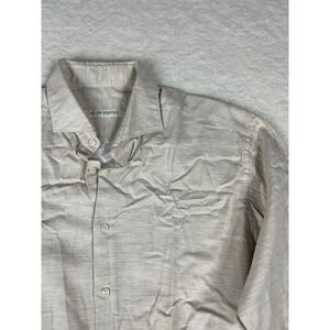 MILLER WESTBY Mens Tan Textured Long Sleeve Button Up Shirt Size M